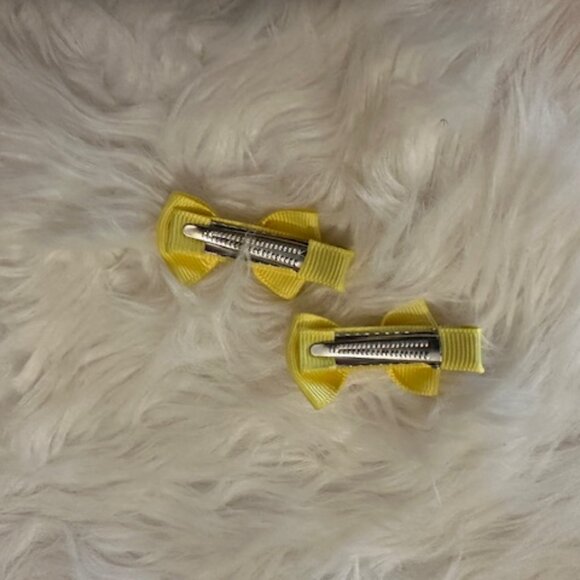 SET of Yellow 1 1/2" Mini Bow Tie Bows   7733 - Picture 2 of 2